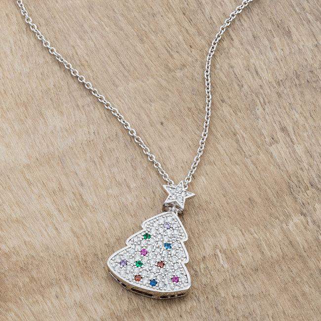 Multicolor Christmas Tree Drop Necklace - JGI - Flyclothing LLC