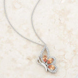 Karen 2.8ct Champagne CZ Rhoidum Butterfly Drop Necklace - JGI - Flyclothing LLC
