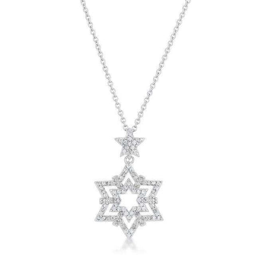 Stella 0.3ct CZ Rhodium Star Drop Necklace - JGI - Flyclothing LLC