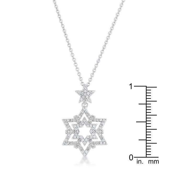 Stella 0.3ct CZ Rhodium Star Drop Necklace - JGI - Flyclothing LLC