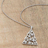 .2 ct CZ Rhodium Christmas Tree With Mixed Stars Pave Holiday Pendant - JGI - Flyclothing LLC