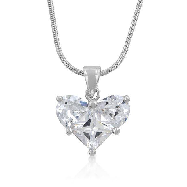 Classic Clear Heart Pendant - JGI
