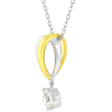Two-tone Finish Raindrop Cubic Zirconia Pendant - JGI - Flyclothing LLC