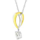 Two-tone Finish Raindrop Cubic Zirconia Pendant - JGI - Flyclothing LLC