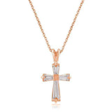 Rose Gold Plated Cross Necklace - JGI - Flyclothing LLC