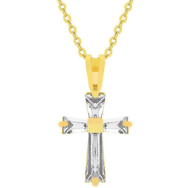 Goldtone Finish Baguette Cross - JGI - Flyclothing LLC