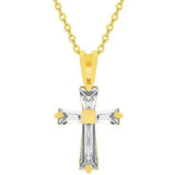 Goldtone Finish Baguette Cross - JGI - Flyclothing LLC