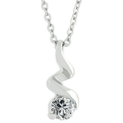 Rhodium Plated Finish Twist Pendant - JGI