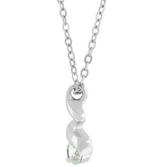 Rhodium Plated Finish Twist Pendant - JGI