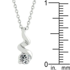 Rhodium Plated Finish Twist Pendant - JGI