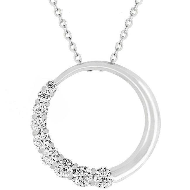 Graduated Cubic Zirconia Circle Pendant - JGI - Flyclothing LLC