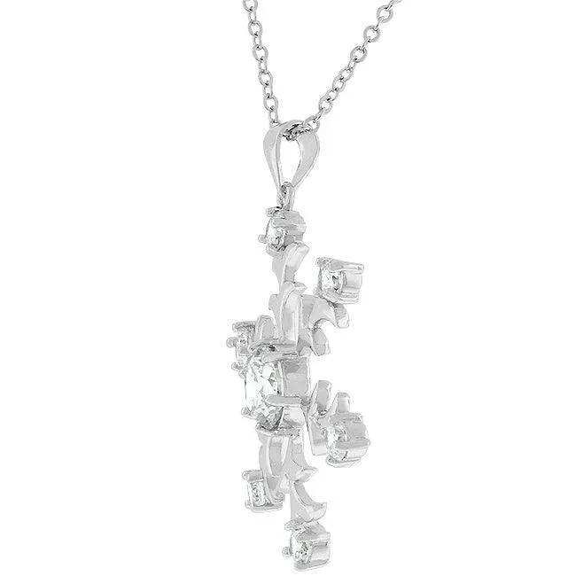 Rhodium Plated Snowflake Pendant - JGI - Flyclothing LLC