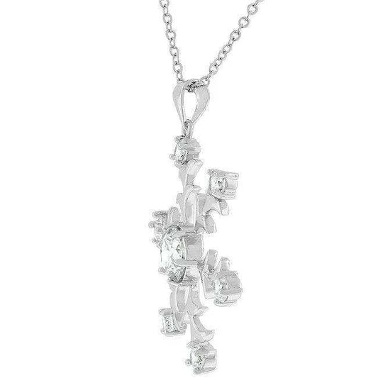 Rhodium Plated Snowflake Pendant - JGI - Flyclothing LLC
