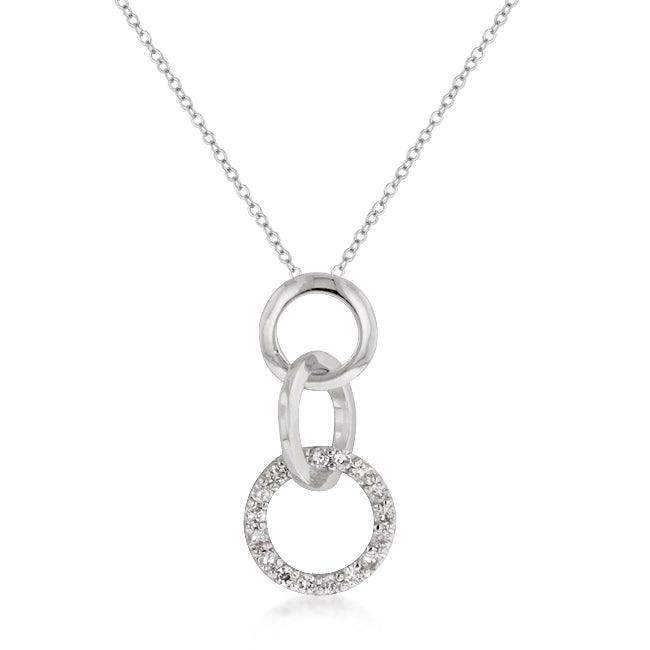 Rhodium Plated Finish Triplet Hoop Pendant - JGI - Flyclothing LLC