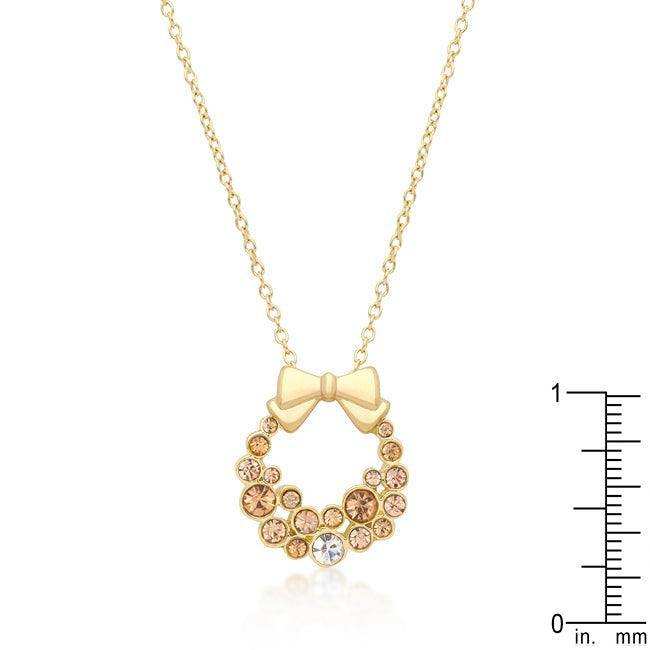 Holiday Wreath Champagne Crystal Pendant - JGI - Flyclothing LLC