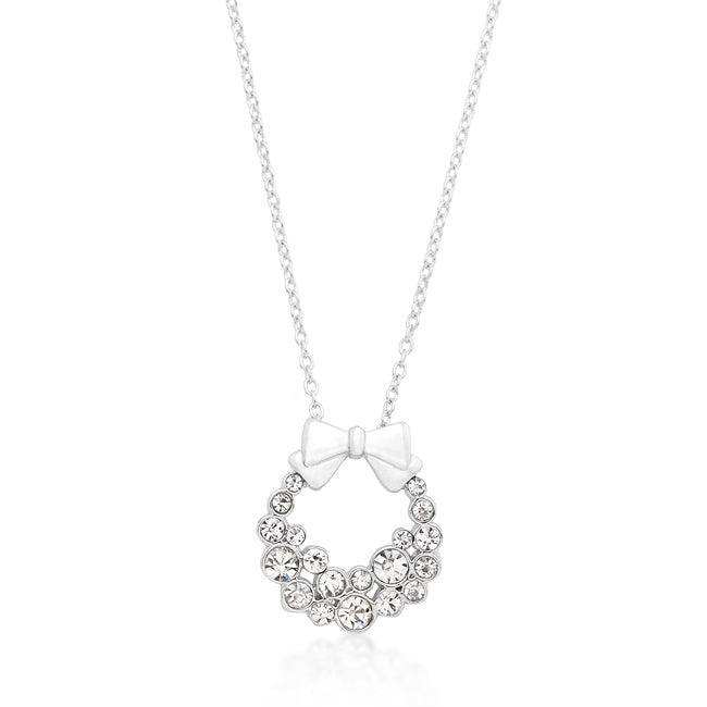 Holiday Wreath Clear Crystal Pendant - JGI - Flyclothing LLC