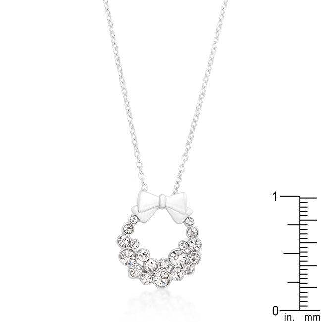 Holiday Wreath Clear Crystal Pendant - JGI - Flyclothing LLC