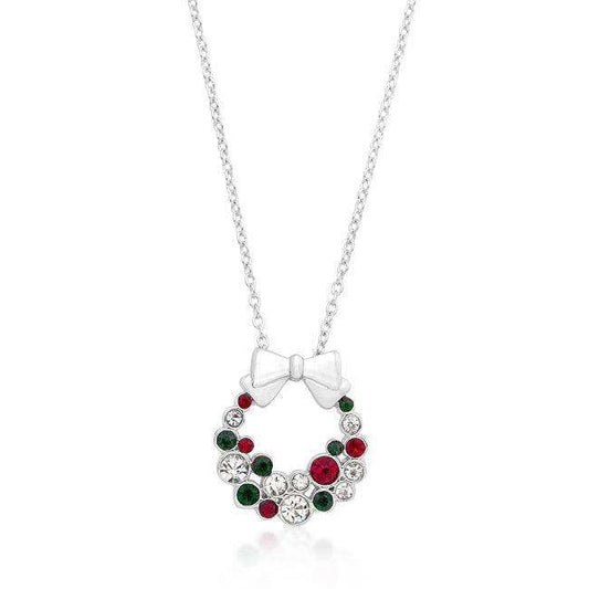 Holiday Wreath Colored Crystal Pendant - JGI - Flyclothing LLC