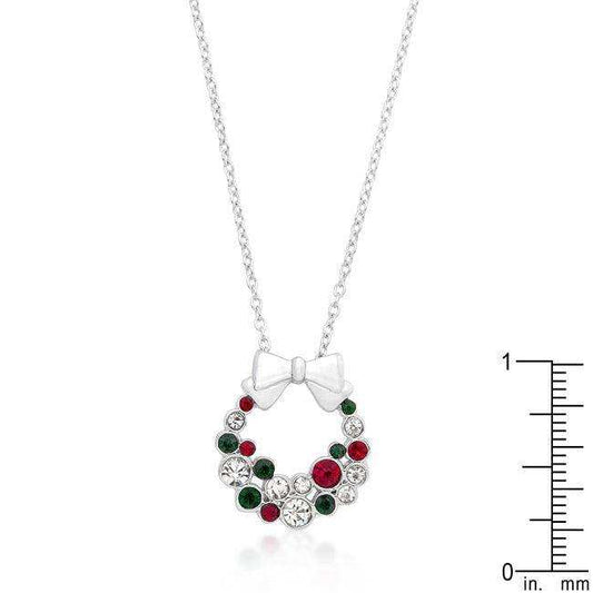 Holiday Wreath Colored Crystal Pendant - JGI - Flyclothing LLC