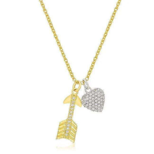 Pave Heart and Arrow Pendant - JGI - Flyclothing LLC