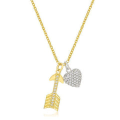 Pave Heart and Arrow Pendant - JGI