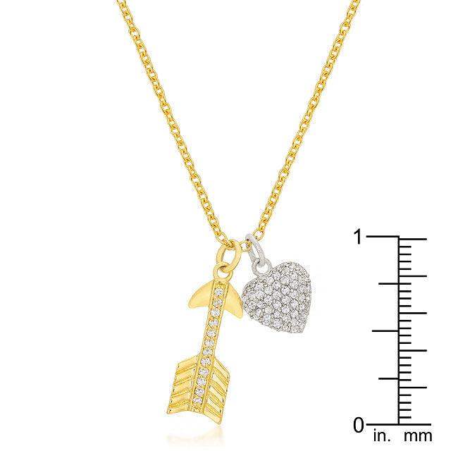 Pave Heart and Arrow Pendant - JGI - Flyclothing LLC