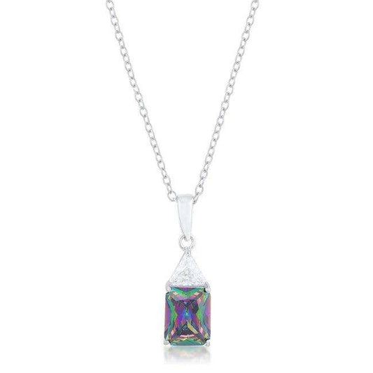 Classic Mystic Cubic Zirconia Rhodium Drop Necklace - JGI - Flyclothing LLC