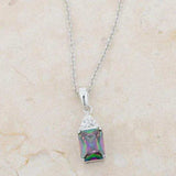 Classic Mystic Cubic Zirconia Rhodium Drop Necklace - JGI - Flyclothing LLC