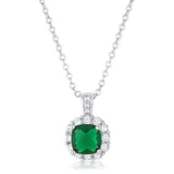Liz 2.6ct Emerald CZ Rhodium Classic Necklace - JGI - Flyclothing LLC
