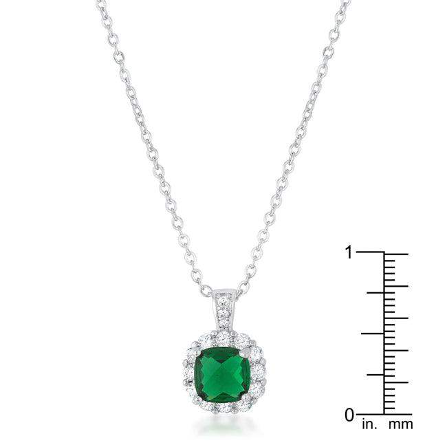 Liz 2.6ct Emerald CZ Rhodium Classic Necklace - JGI - Flyclothing LLC