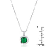 Liz 2.6ct Emerald CZ Rhodium Classic Necklace - JGI - Flyclothing LLC