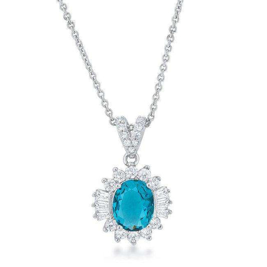 Chrisalee 3.2ct Aqua CZ Classic Drop Necklace - JGI - Flyclothing LLC