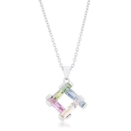 Myra Necklace 10ct Multicolor Rhodium Necklace - JGI - Flyclothing LLC