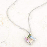 Myra Necklace 10ct Multicolor Rhodium Necklace - JGI - Flyclothing LLC