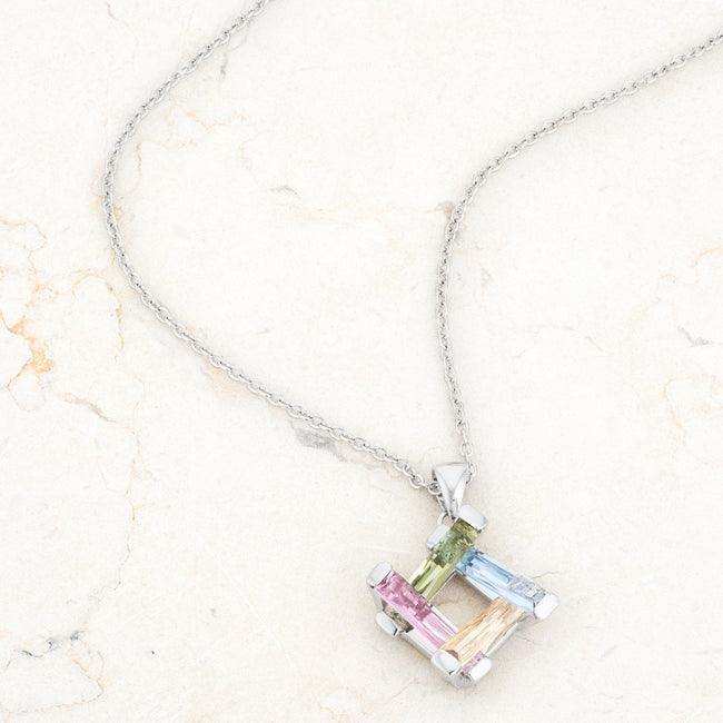 Myra Necklace 10ct Multicolor Rhodium Necklace - JGI - Flyclothing LLC