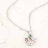 Myra Necklace 10ct Multicolor Rhodium Necklace - JGI - Flyclothing LLC