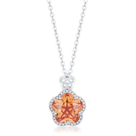 Beautiful Floral Cut Champagne CZ Pendant - JGI - Flyclothing LLC