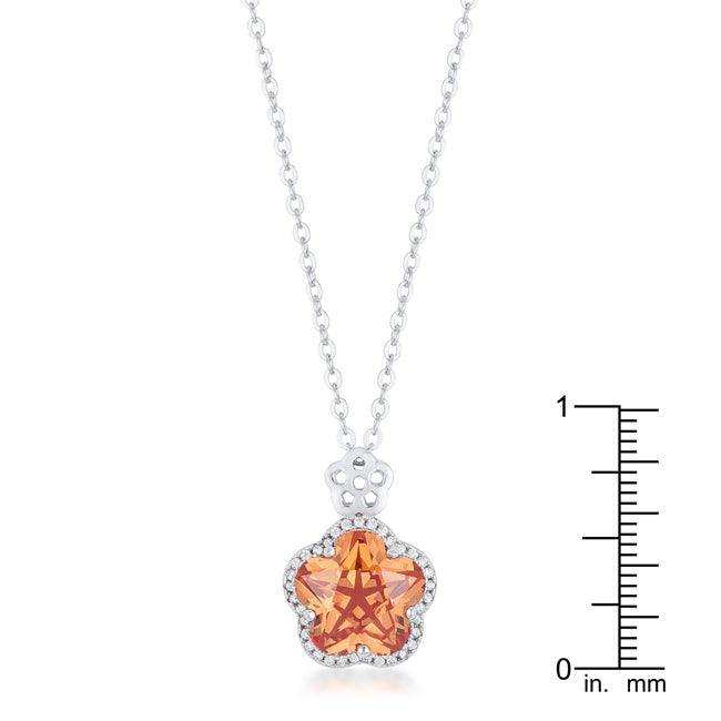 Beautiful Floral Cut Champagne CZ Pendant - JGI - Flyclothing LLC