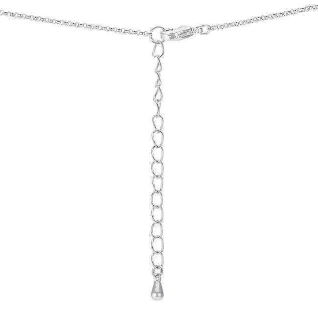 1.4 Ct Rhodium Pendant Necklace with Interlocking Circles and CZ - JGI - Flyclothing LLC