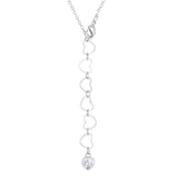 Sweet and Romantic Rhodium Melded CZ Hearts Necklace - JGI
