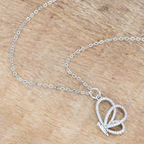 Whimsical Rhodium CZ Butterfly Pendant and Necklace - JGI - Flyclothing LLC