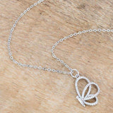 Whimsical Rhodium CZ Butterfly Pendant and Necklace - JGI - Flyclothing LLC