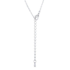Rhodium Necklace with CZ Disk Pendant - JGI