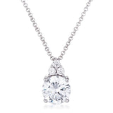Simple Rhodium Plated 9mm Clear CZ Pendant - JGI - Flyclothing LLC