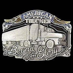 American Trucker Enameled Belt Buckle - Siskiyou Buckle