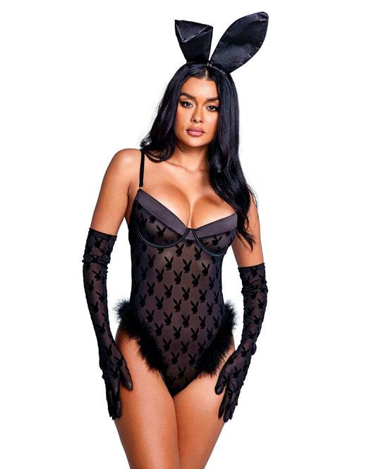 Playboy Bunny Noir Teddy - Roma Costume - Flyclothing LLC