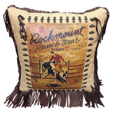 Rockmount Vintage Bronc Leather Fringe Western Pillow - Rockmount Clothing