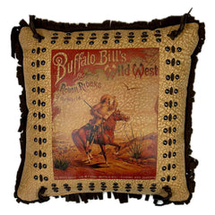 Rockmount Clothing Rockmount Vintage Buffalo Bill Leather Fringe Western Pillow