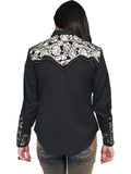 Scully SILVER FLORAL TOOLED EMBROIDERED BLOUSE - Scully Leather