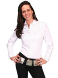 Scully WHITE FLORAL TOOLED EMBROIDERED BLOUSE - Scully Leather
